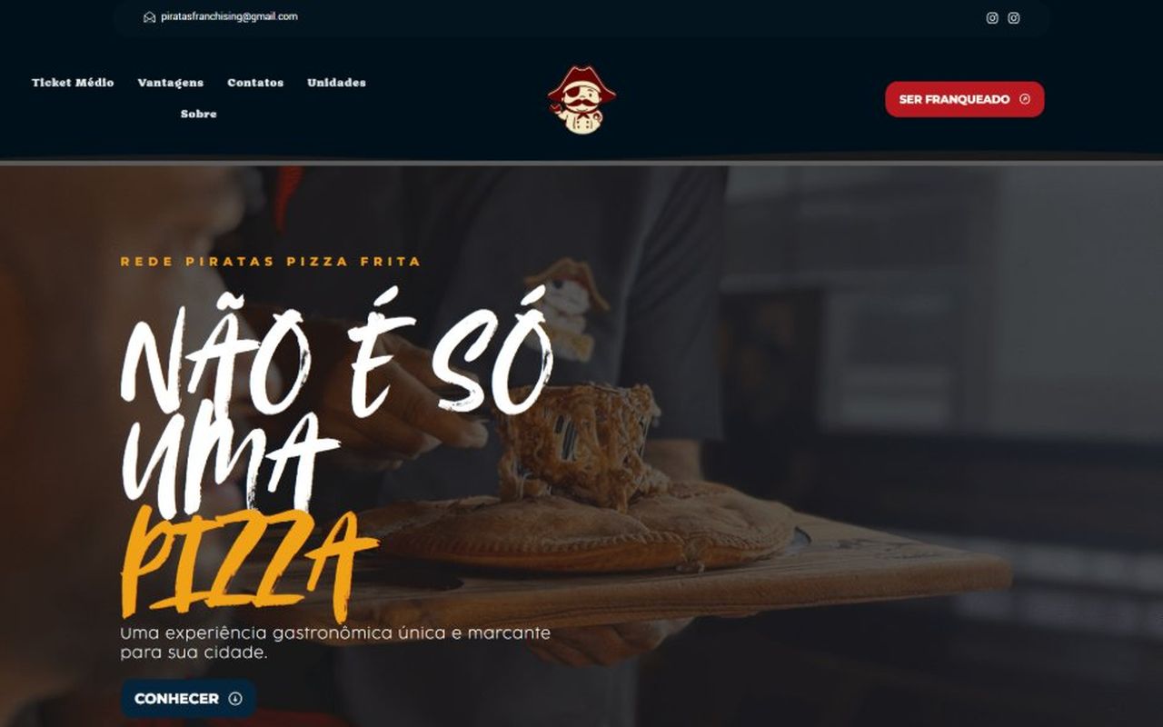 Captura do site Piratas Pizza Frita