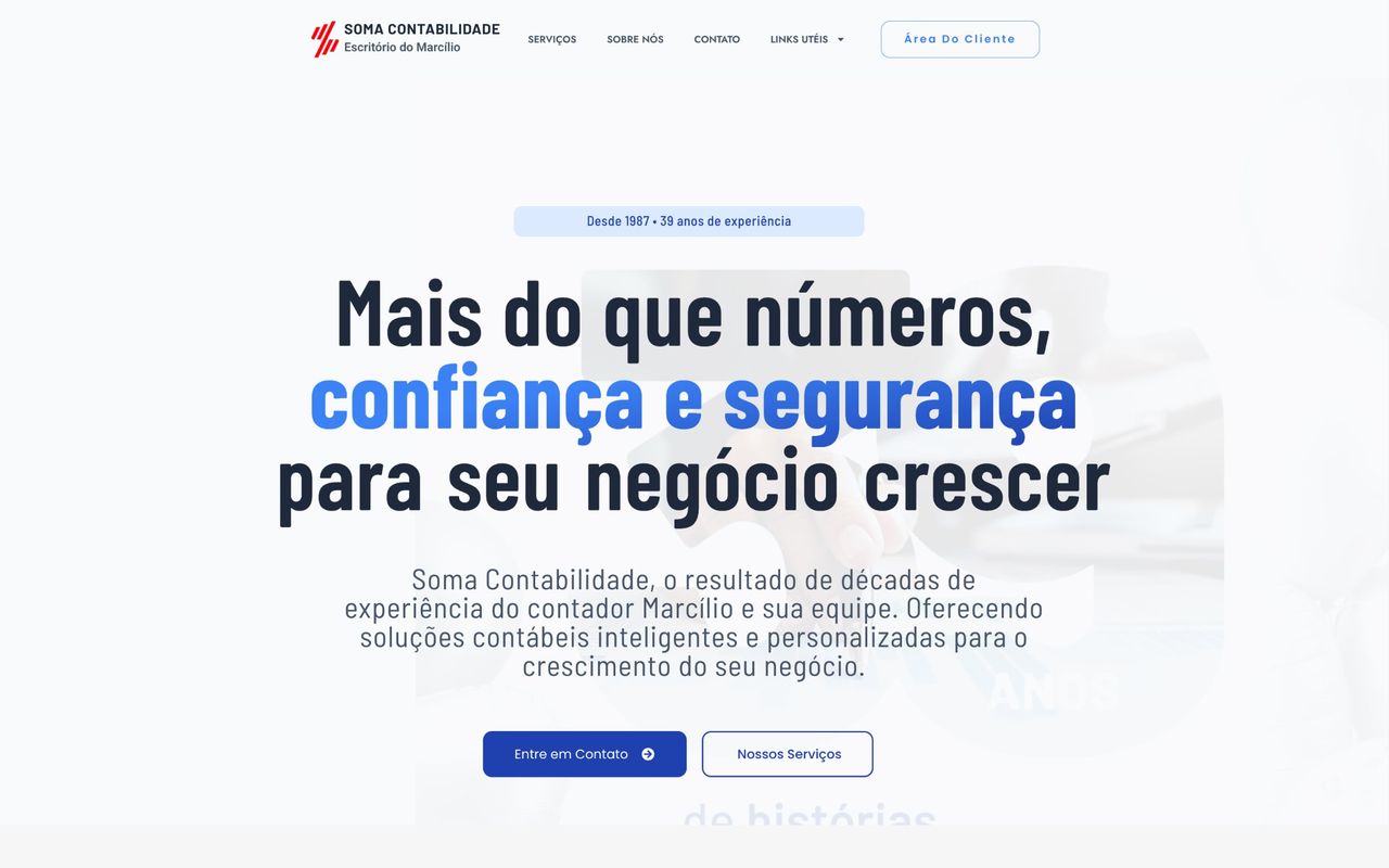 Captura do site Soma Contabilidade